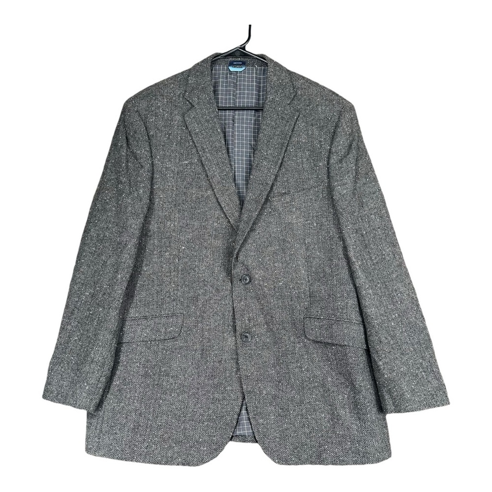 Made Cam Newton Men’s 44R Gray Wool Blend‎ Blazer Jacket Textured Preppy Office